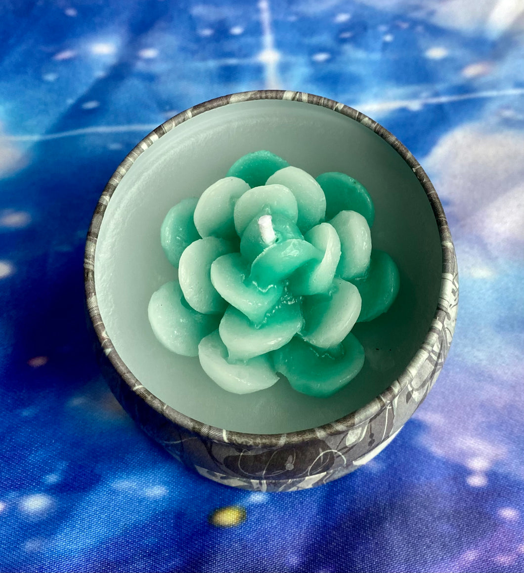 Succulent Flower Candle Tin 4oz
